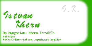 istvan khern business card